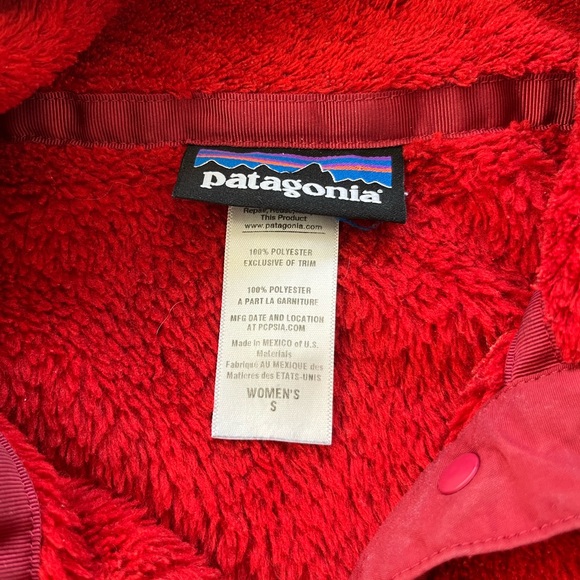 WOMENS PATAGONIA RED RE-TOOL SNAP T FLEECE PULLOVER, SMALL - Picture 6 of 7